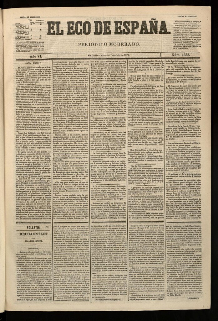 Miniatura de El Eco de España del 7 de julio de 1875