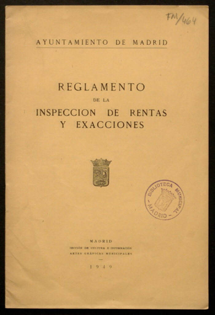 Miniatura de Reglamento de la inspección de rentas y exacciones