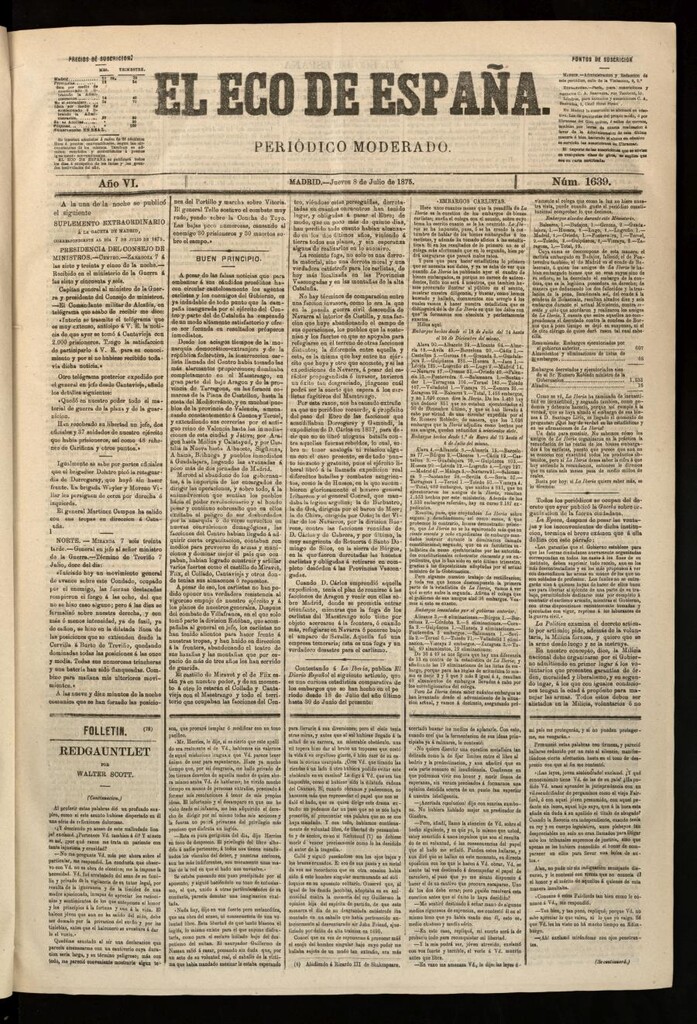 Miniatura de El Eco de España del 8 de julio de 1875