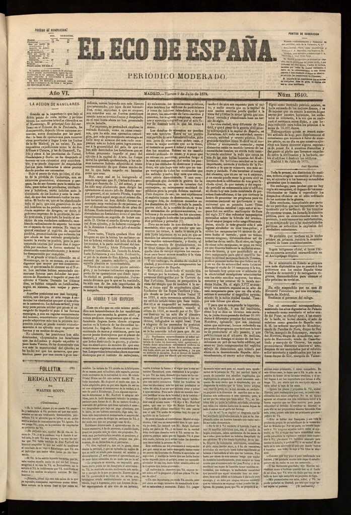 Miniatura de El Eco de España del 9 de julio de 1875