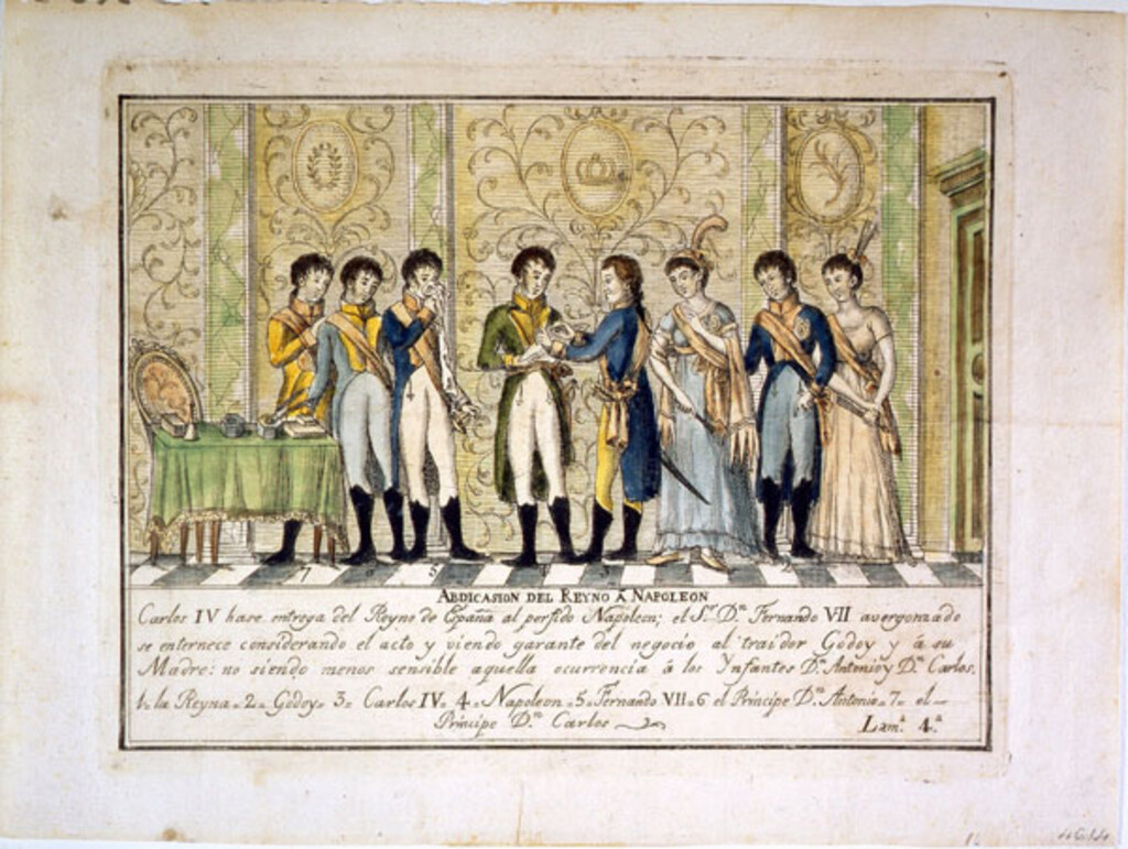 Miniatura de Abdicación de Carlos IV en Napoleón