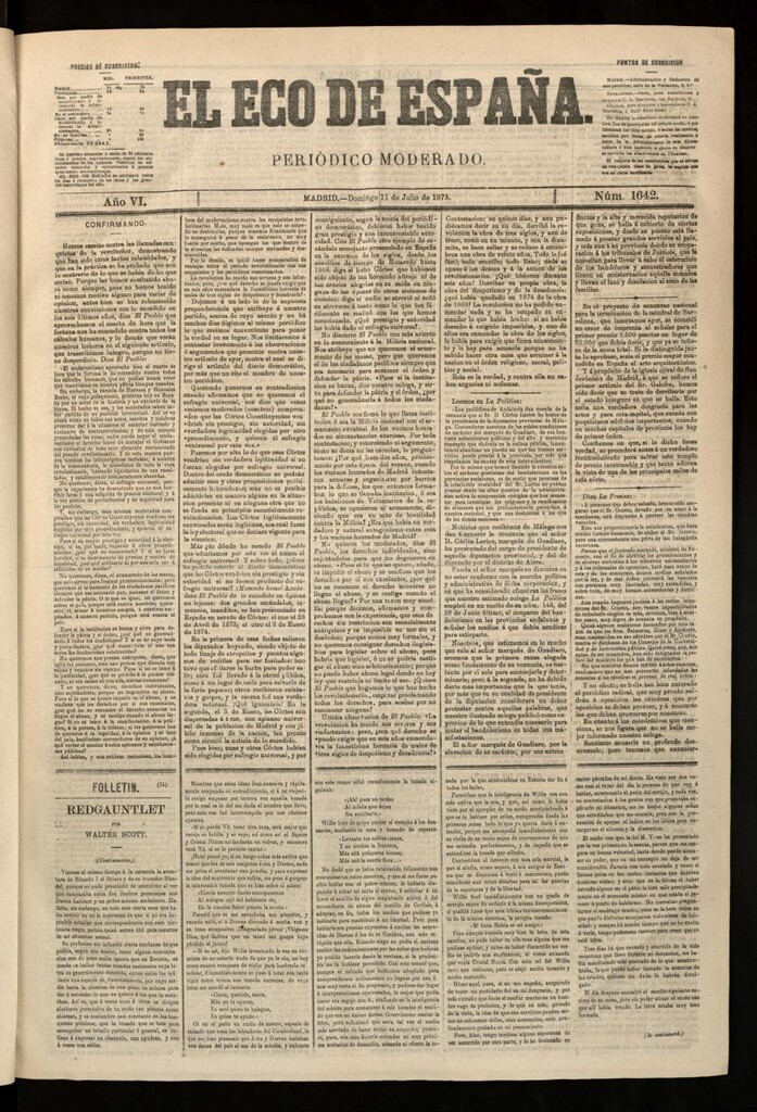 Miniatura de El Eco de España del 11 de julio de 1875