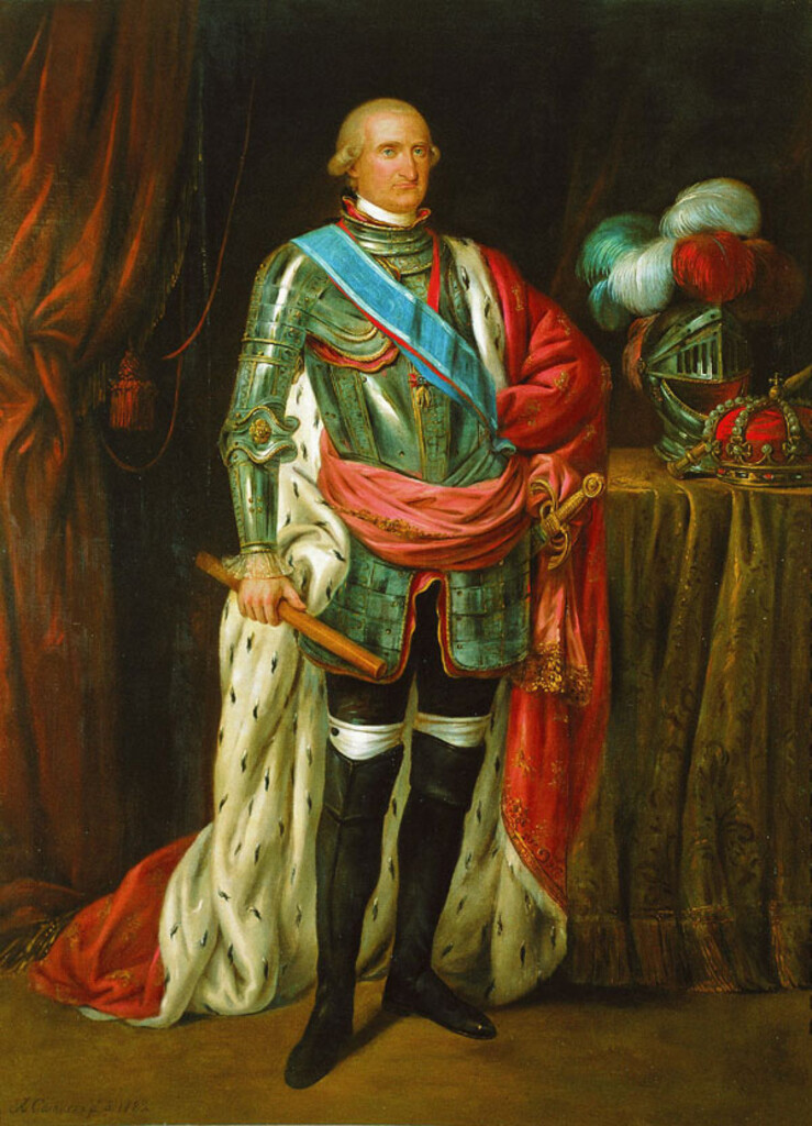 Miniatura de Carlos IV con armadura