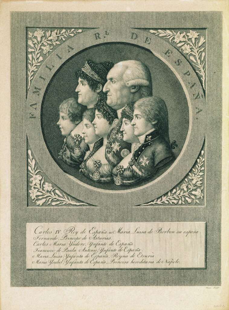 Miniatura de Carlos IV y la familia real