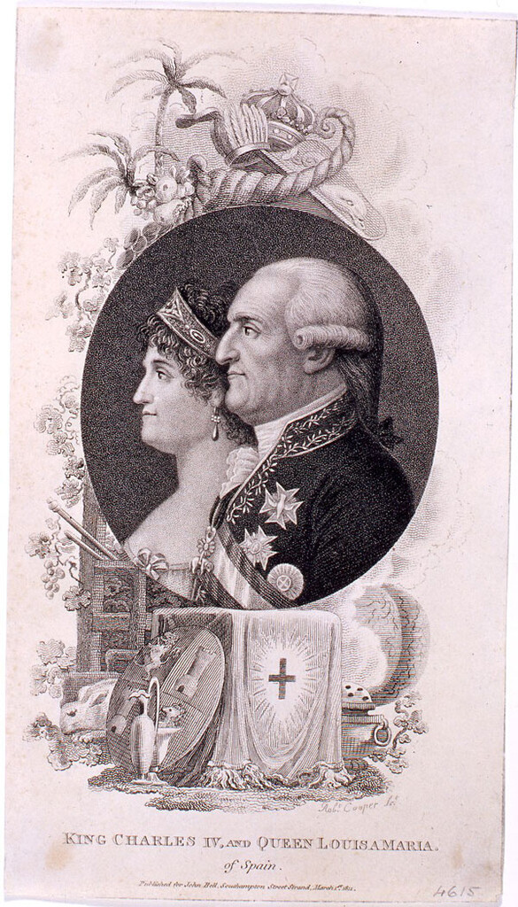 Miniatura de Carlos IV y María Luisa de Parma, Reyes de España