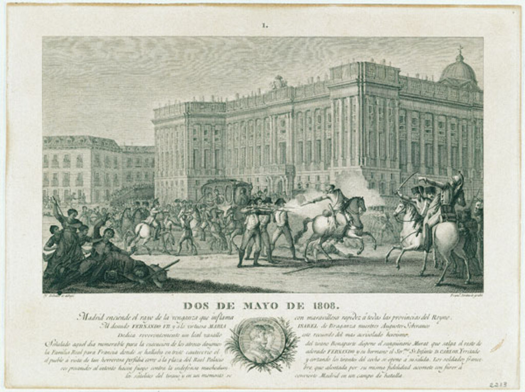 Miniatura de Dos de mayo ante el Palacio Real