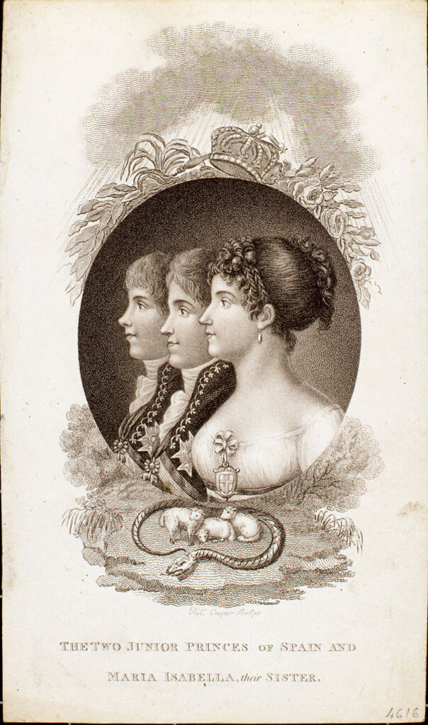 Miniatura de El Príncipe Fernando y sus hermanos Carlos María Isidro y María Isabel