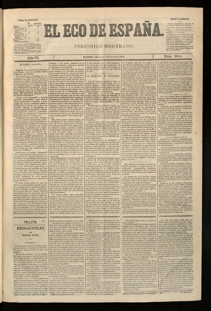Miniatura de El Eco de España del 14 de julio de 1875