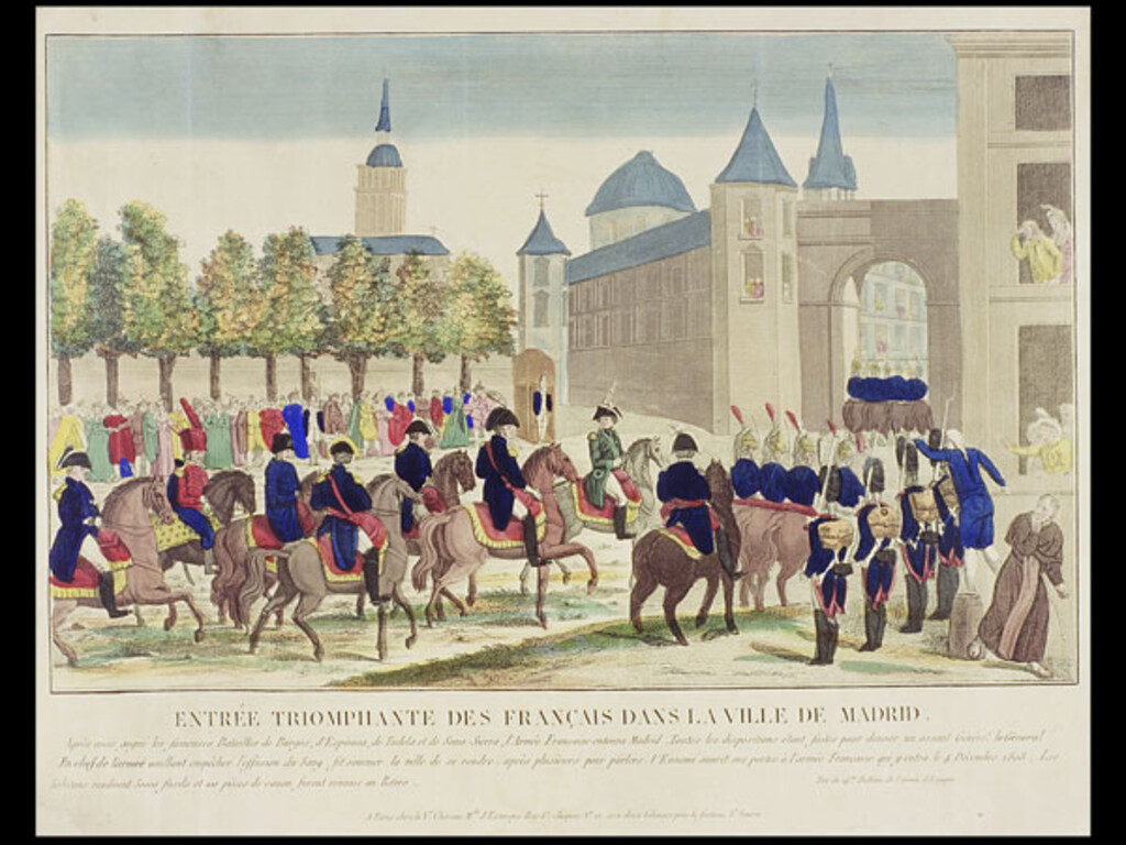 Miniatura de Entrada de las tropas francesas en Madrid, el 4 de diciembre de 1808