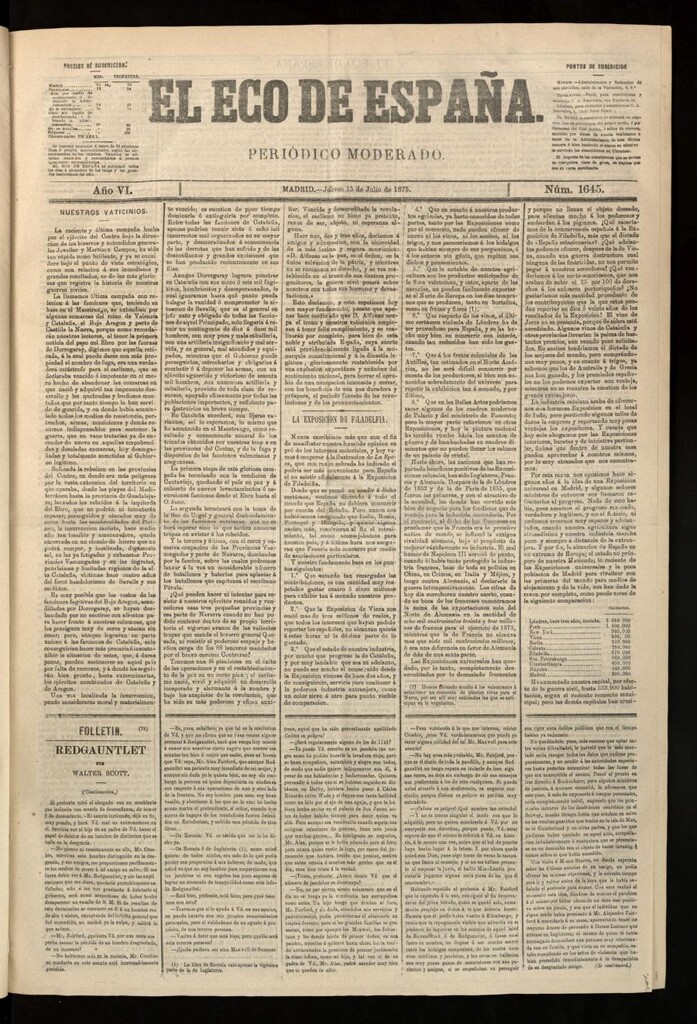 Miniatura de El Eco de España del 15 de julio de 1875