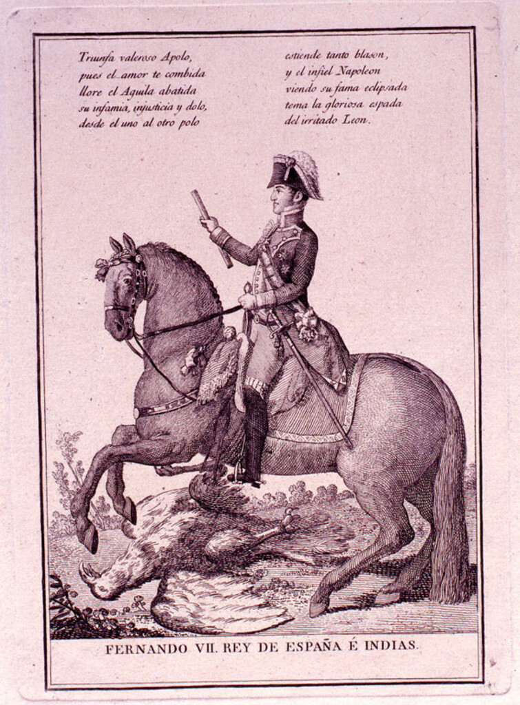 Miniatura de Fernando VII venciendo al águila napoleónica