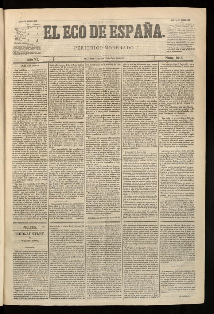 Miniatura de El Eco de España del 16 de julio de 1875