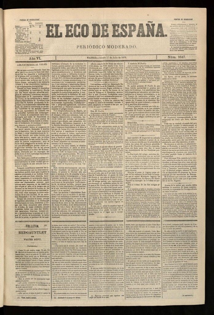 Miniatura de El Eco de España del 17 de julio de 1875