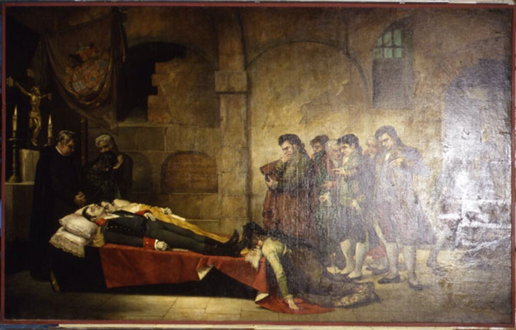 Miniatura de Los cadáveres de Daoiz y Velarde en la cripta de San Martín