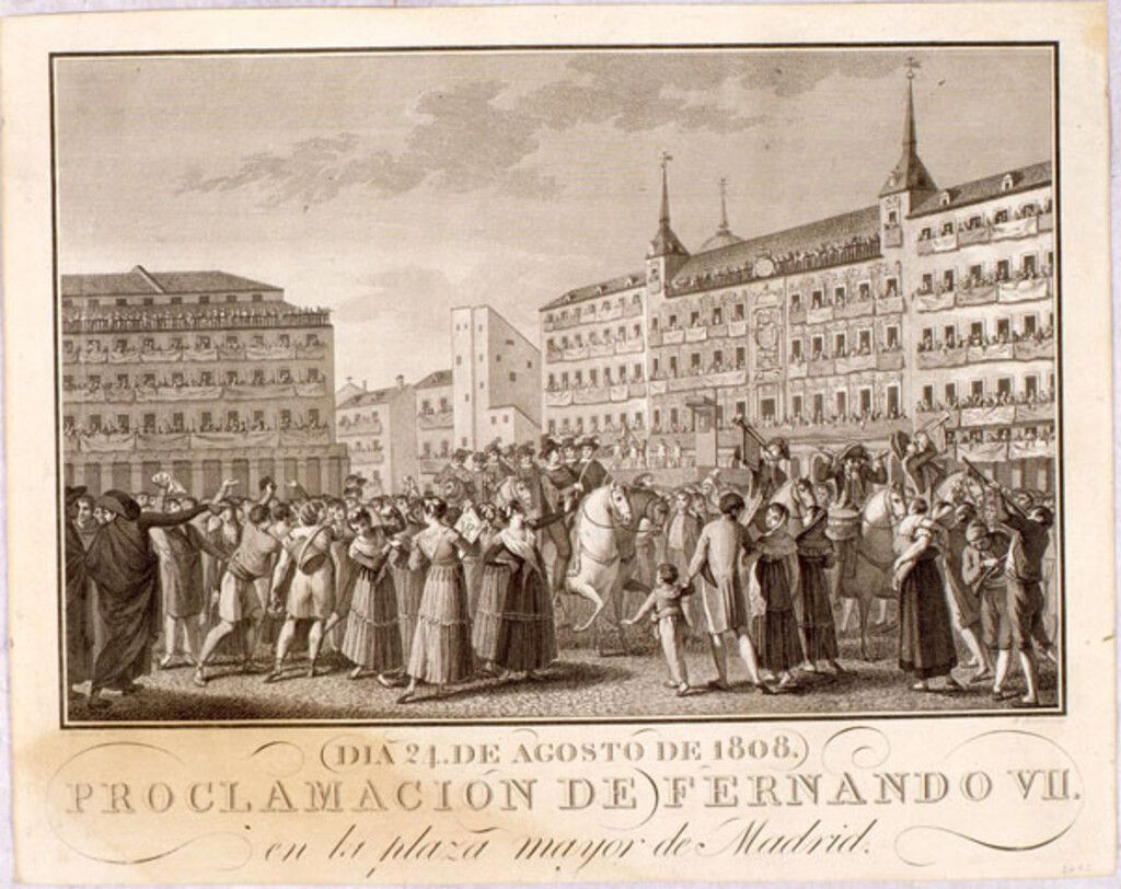 Miniatura de Proclamación de Fernando VII en la Plaza Mayor de Madrid