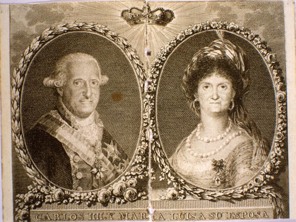 Miniatura de Retrato de Carlos IV y María Luisa su esposa