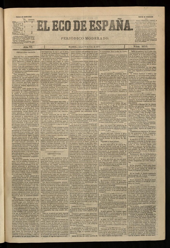 Miniatura de El Eco de España del 24 de julio de 1875