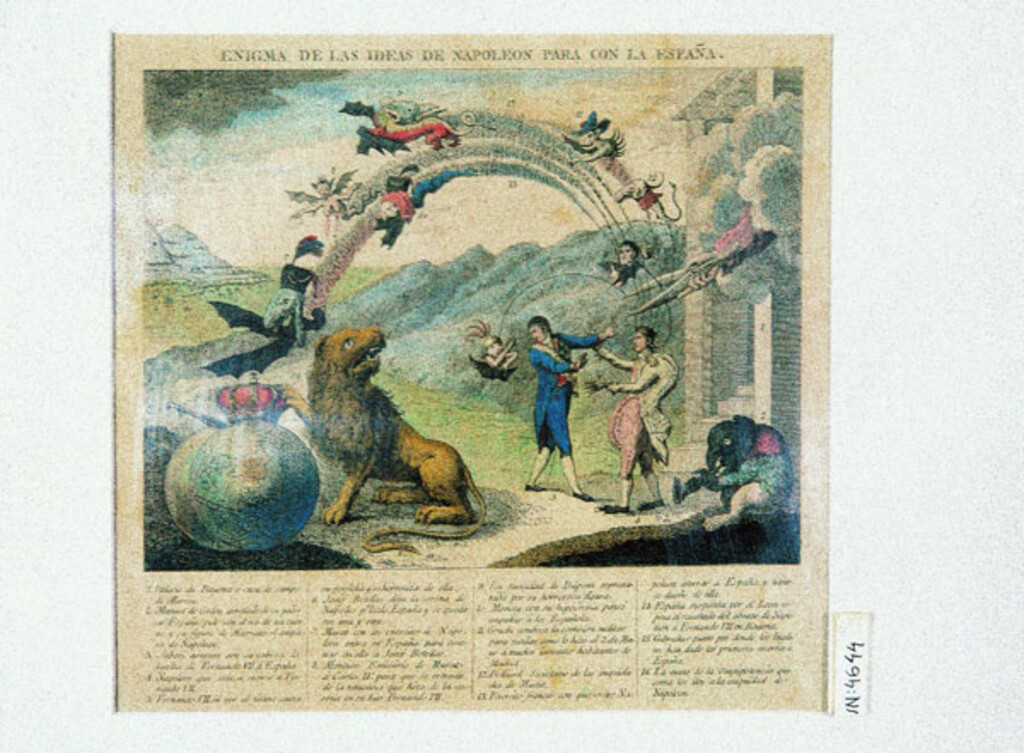Miniatura de Sátira contra Napoleón. Enigma de las ideas de Napoleón para con la España