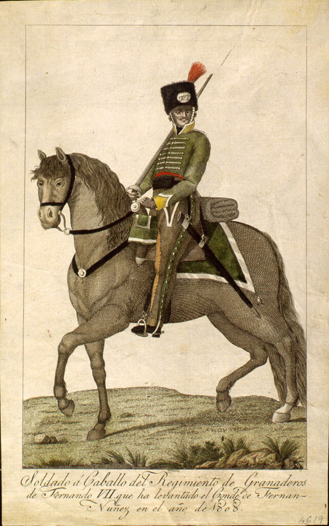 Miniatura de Soldado a caballo del Regimiento de Granaderos de Fernando VII