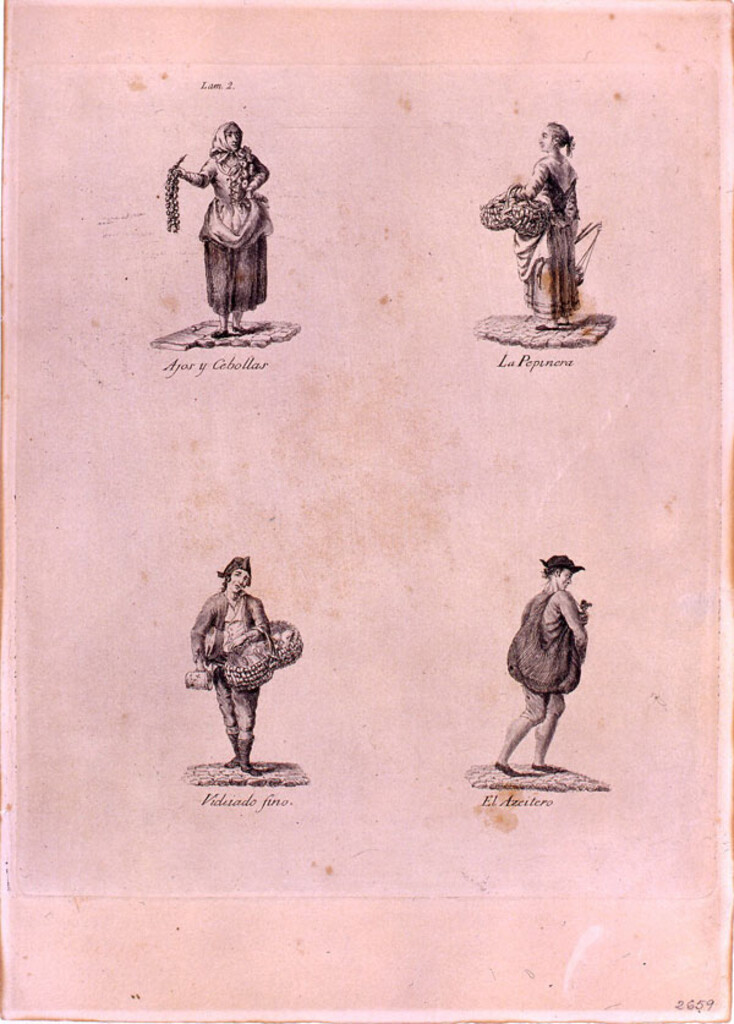 Miniatura de Vendedores de ajos, pepinos, vidrio y aceite