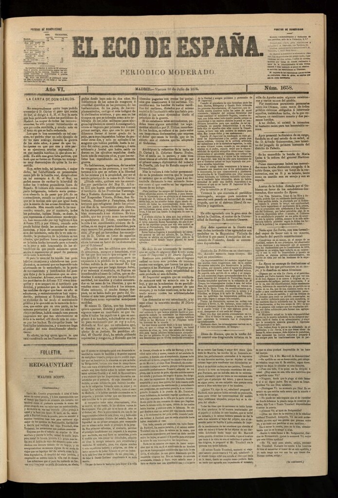 Miniatura de El Eco de España del 30 de julio de 1875