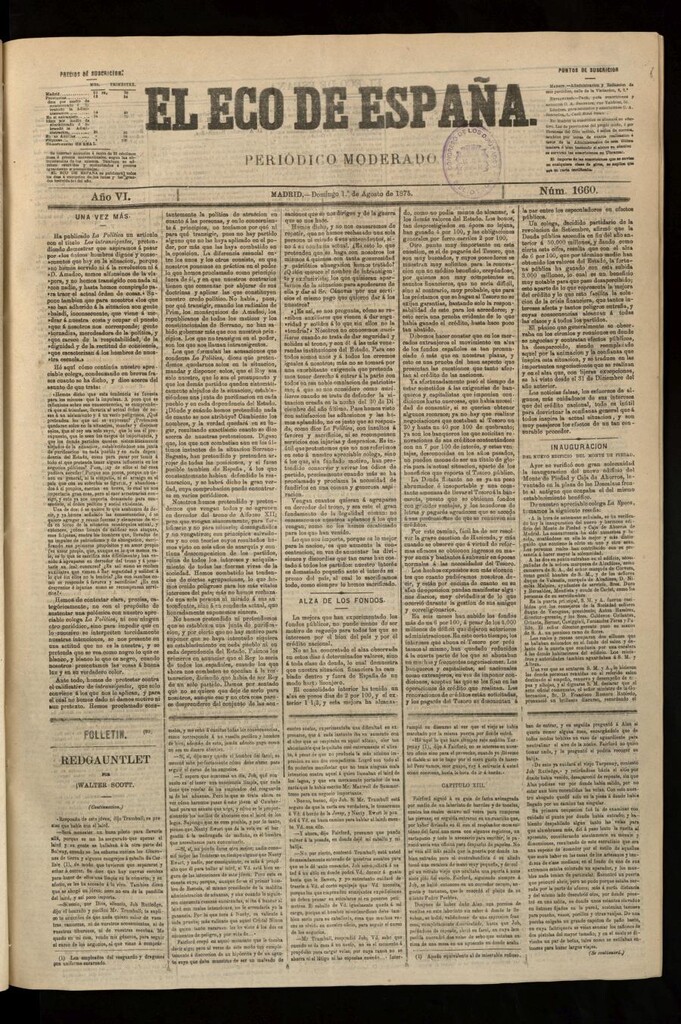 Miniatura de El Eco de España del 1 de agosto de 1875