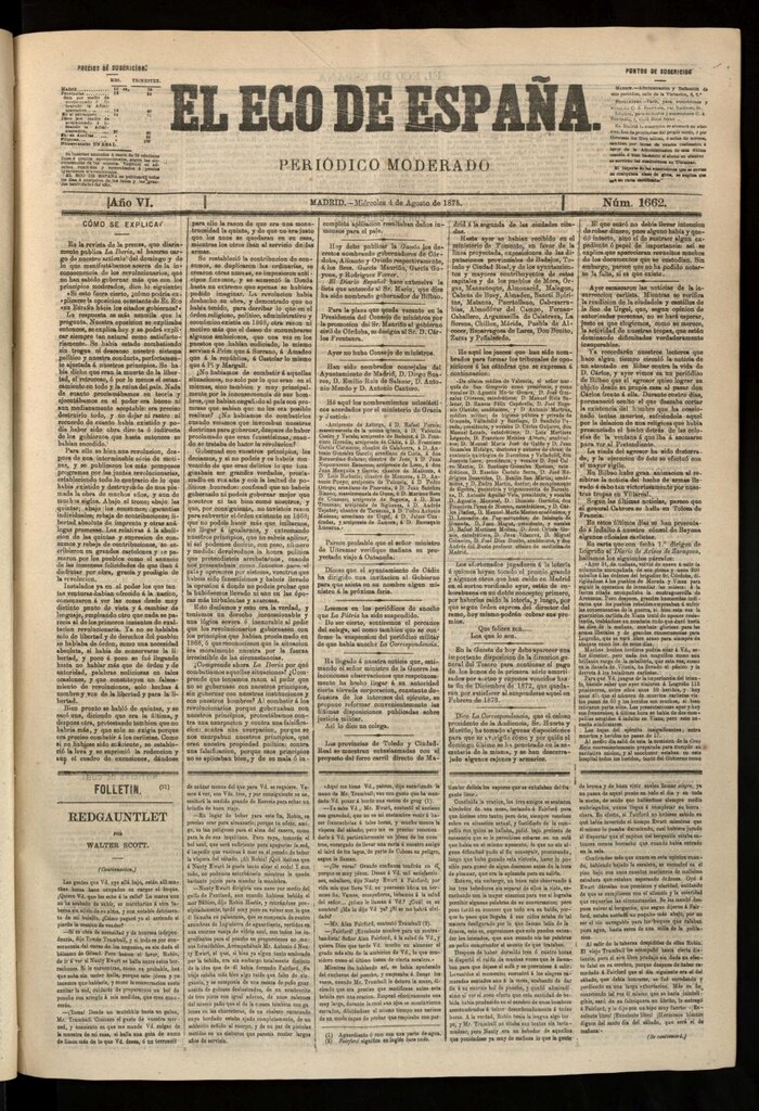 Miniatura de El Eco de España del 4 de agosto de 1875
