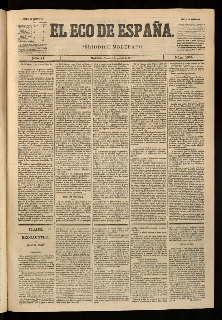 Miniatura de El Eco de España del 6 de agosto de 1875