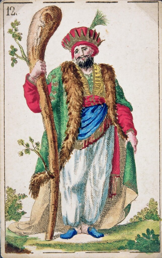 Miniatura de Baraja española. Rey de bastos