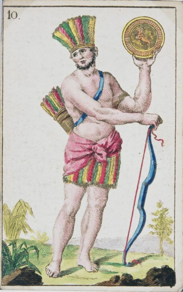 Miniatura de Baraja española. Sota de oros