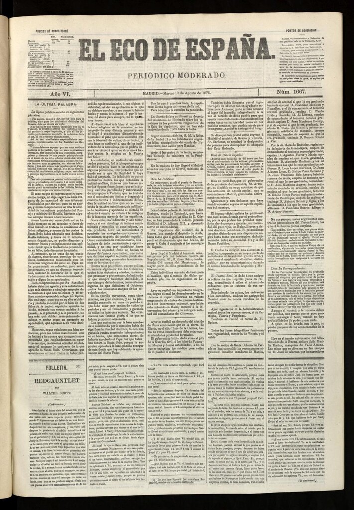 Miniatura de El Eco de España del 10 de agosto de 1875