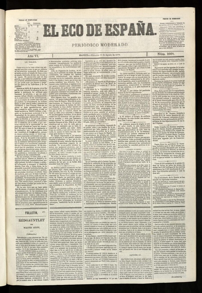 Miniatura de El Eco de España del 11 de agosto de 1875