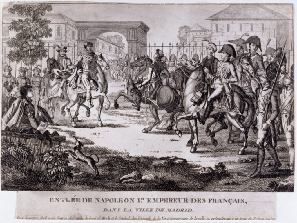 Miniatura de Entrée de Napoleon Ier Empereur des Francais, dans la Ville de Madrid
