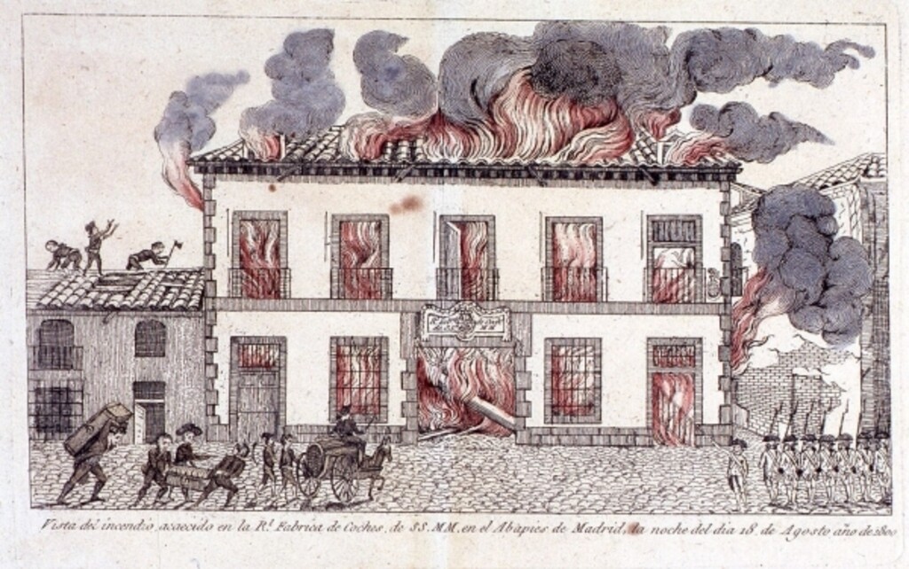 Miniatura de Incendio de la Real Fábrica de Coches de Madrid