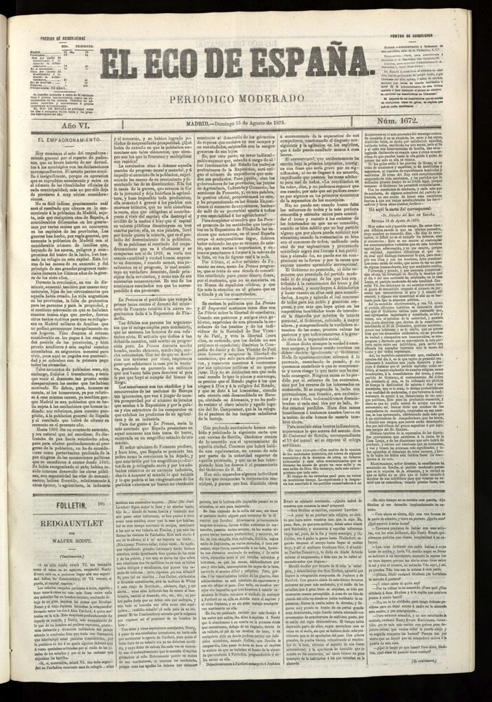 Miniatura de El Eco de España del 15 de agosto de 1875