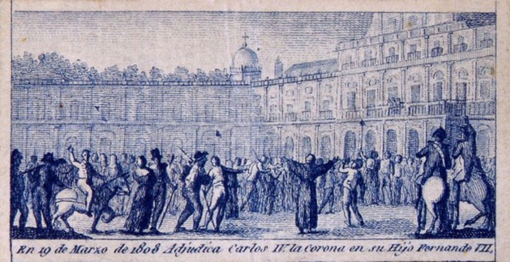 Miniatura de Abdicación de Carlos IV en su hijo