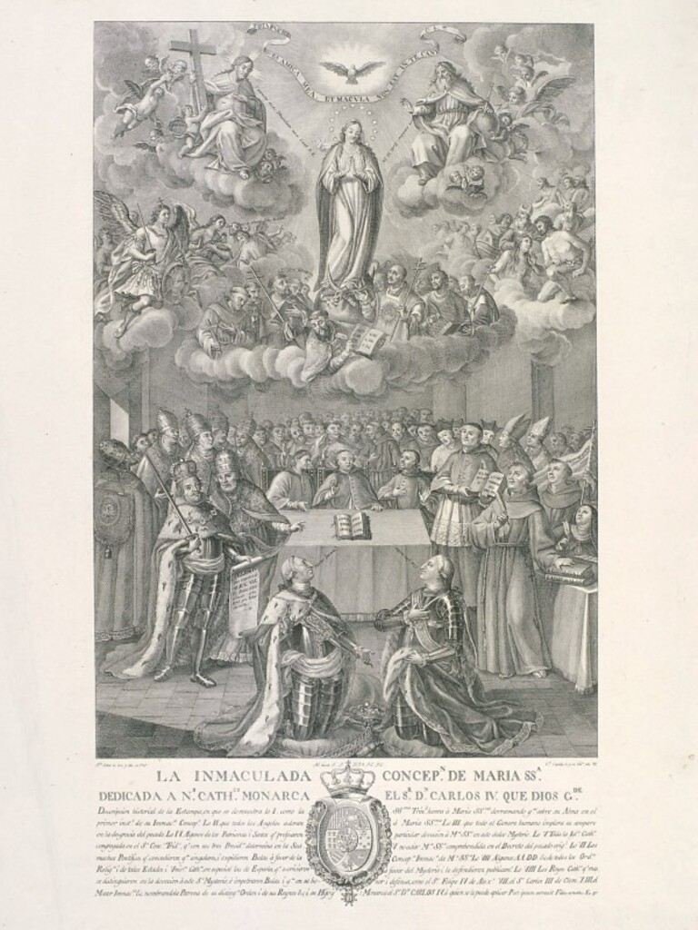 Miniatura de La inmaculada concepción de María dedicada a Carlos IV