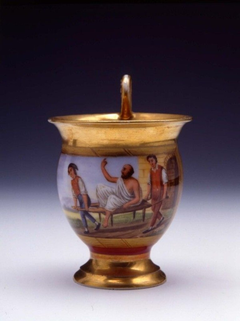 Miniatura de Taza decorada con tema alusivo a la Constitución de 1812