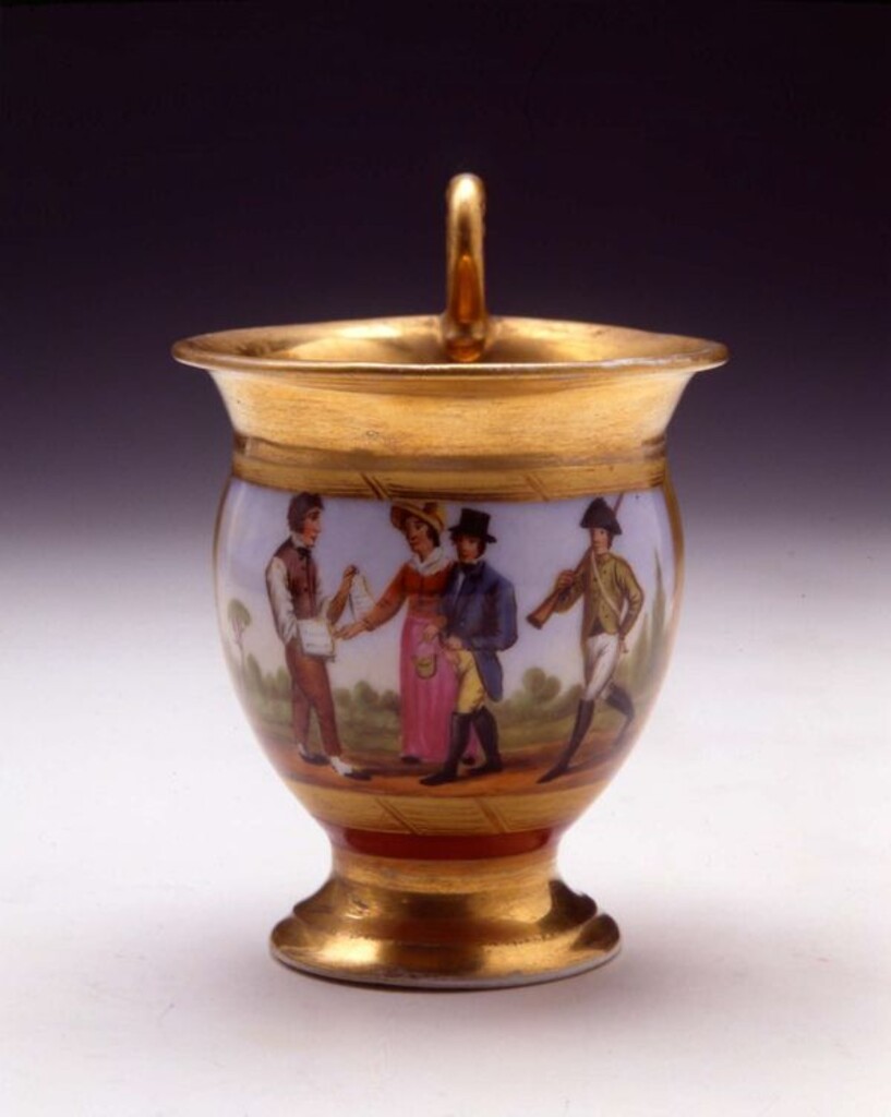 Miniatura de Taza decorada con tema alusivo a la Constitución de 1812
