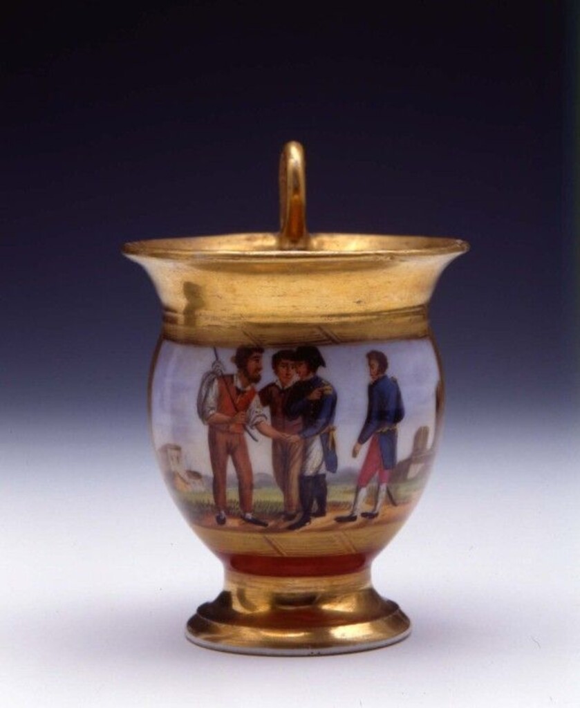 Miniatura de Taza decorada con tema alusivo a la Constitución de 1812