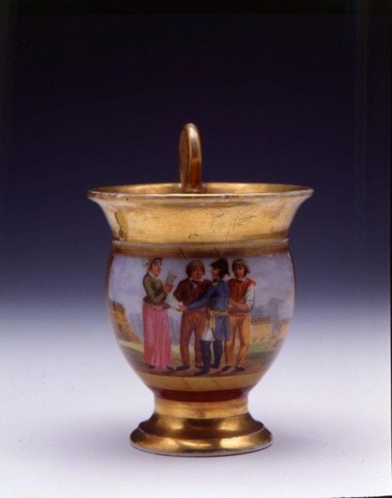 Miniatura de Taza decorada con tema alusivo a la Constitución de 1812
