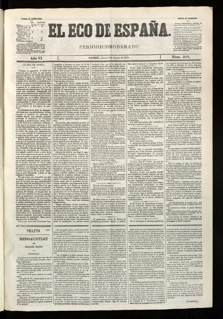 Miniatura de El Eco de España del 26 de agosto de 1875