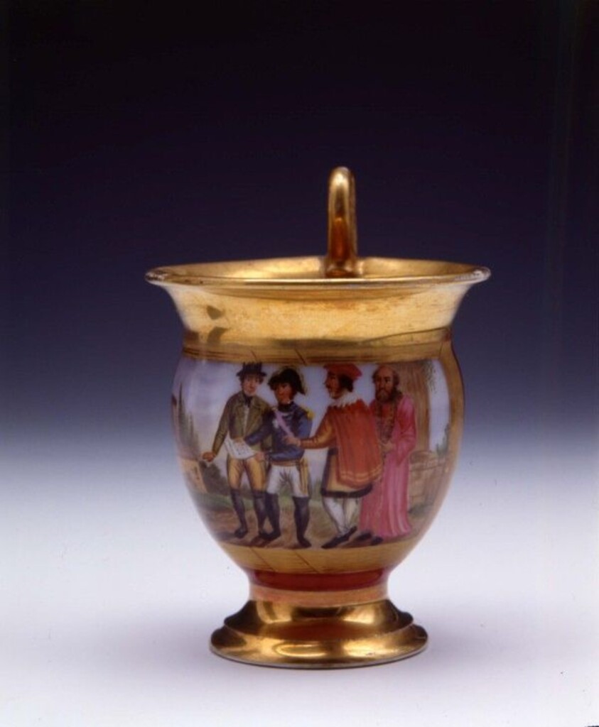 Miniatura de Taza decorada con motivo alusivo a la Constitución de 1812