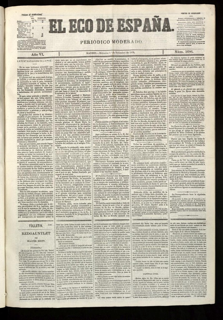 Miniatura de El Eco de España del 1 de septiembre de 1875