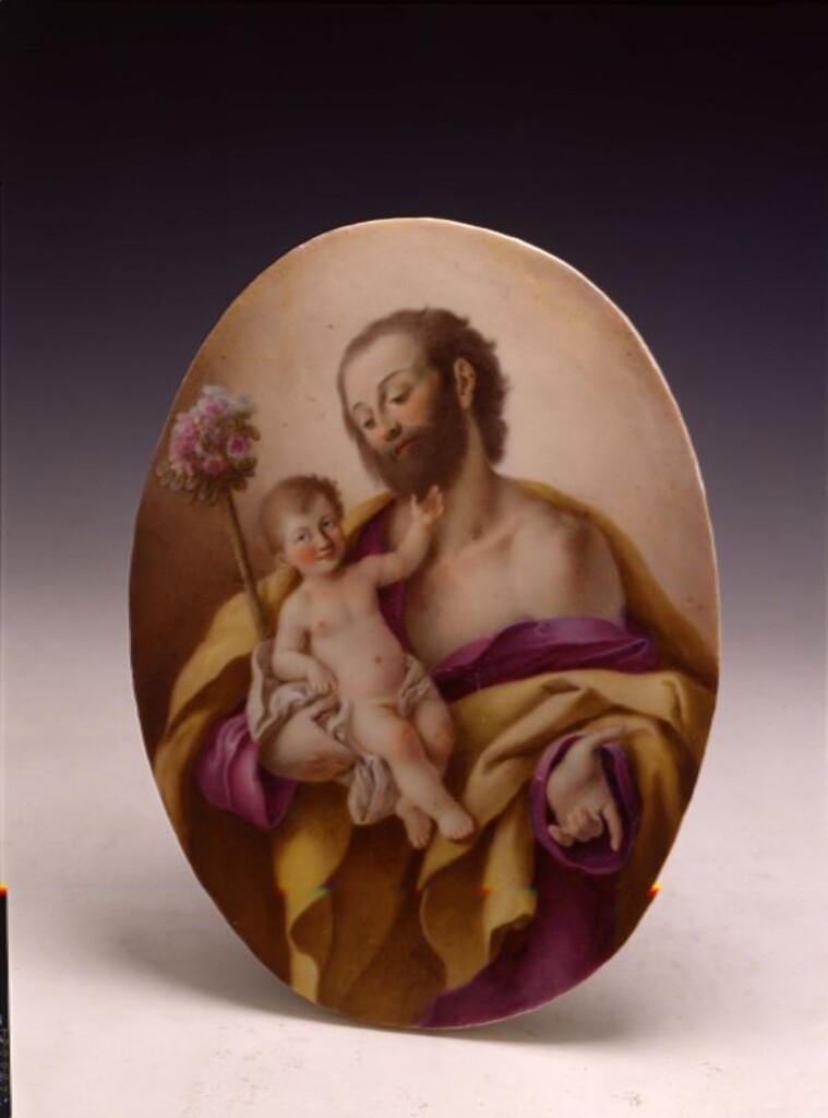 Miniatura de San José con el niño