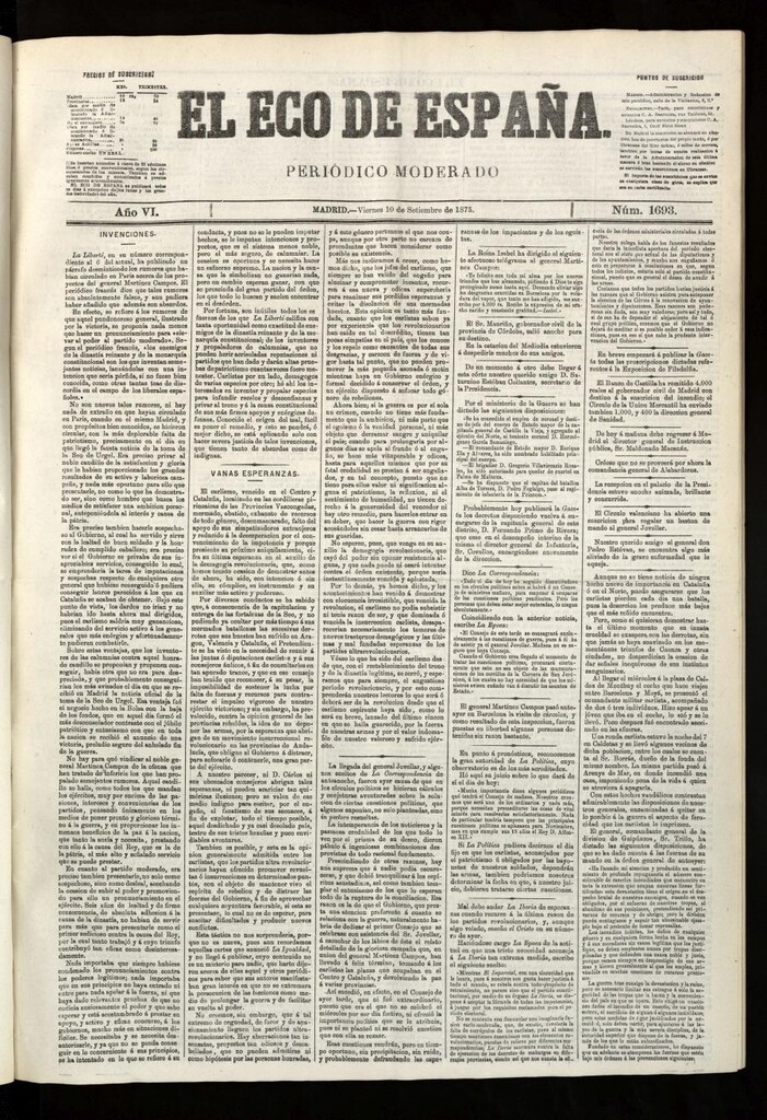 Miniatura de El Eco de España del 10 de septiembre de 1875