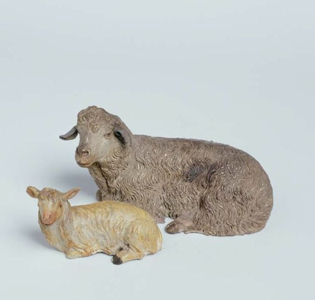 Miniatura de Belén napolitano. Dos ovejas
