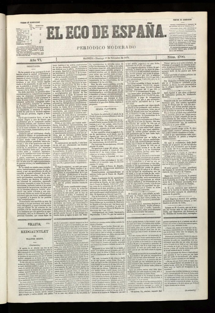 Miniatura de El Eco de España del 19 de septiembre de 1875