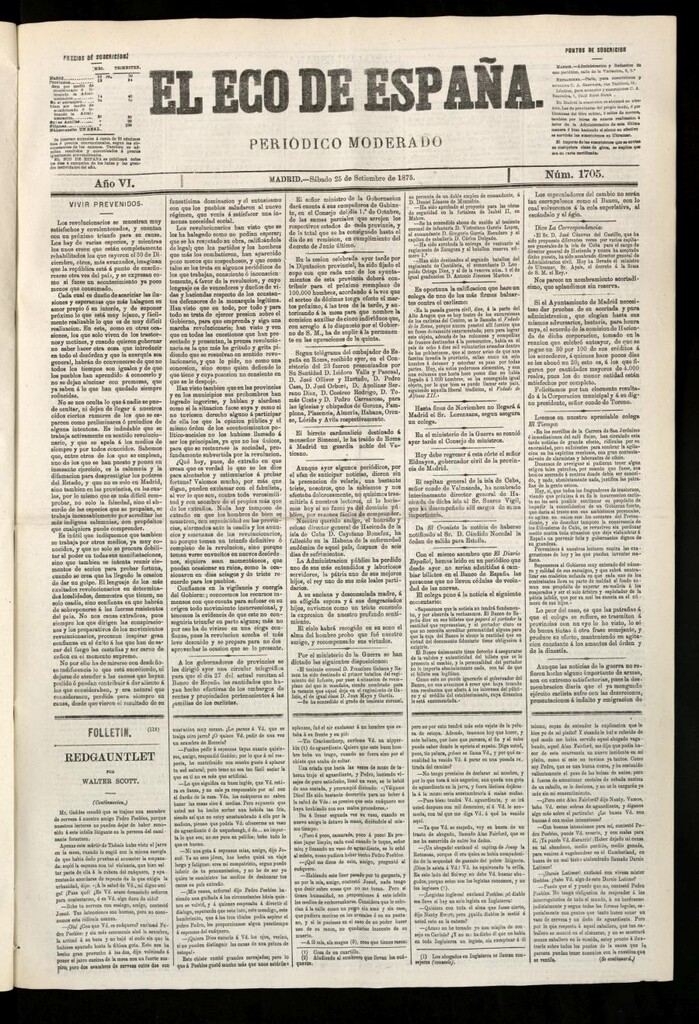 Miniatura de El Eco de España del 25 de septiembre de 1875