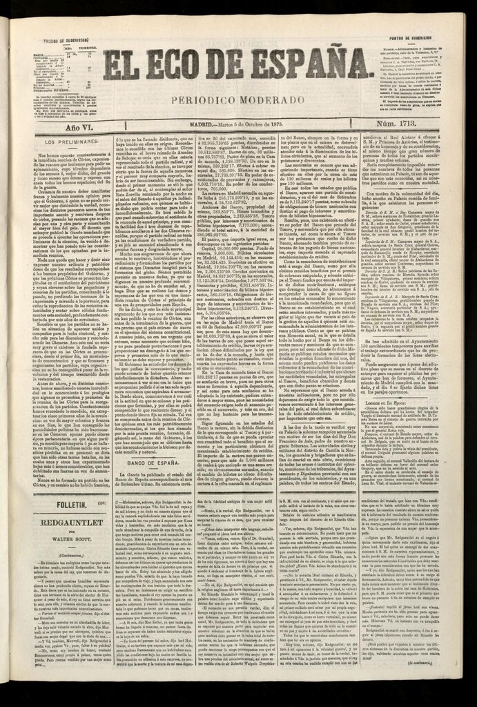 Miniatura de El Eco de España del 5 de octubre de 1875